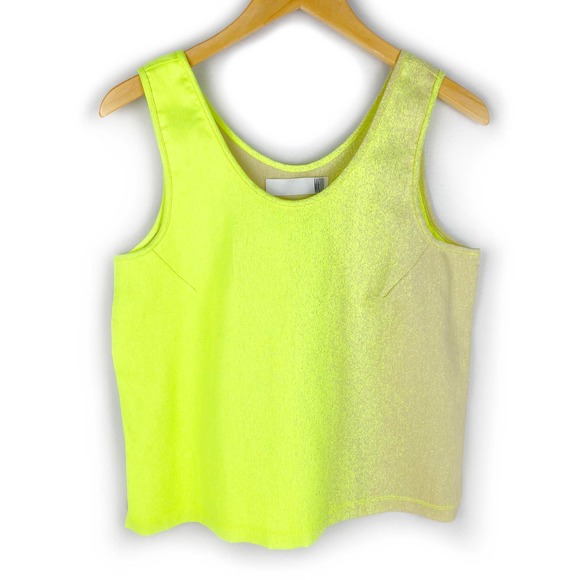 Martel NYC Tank Top Neon Yellow Gradient Scoop Neck SS2015 L - Picture 1 of 9